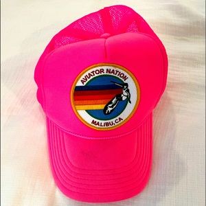 Aviator Nation pink trucker hat